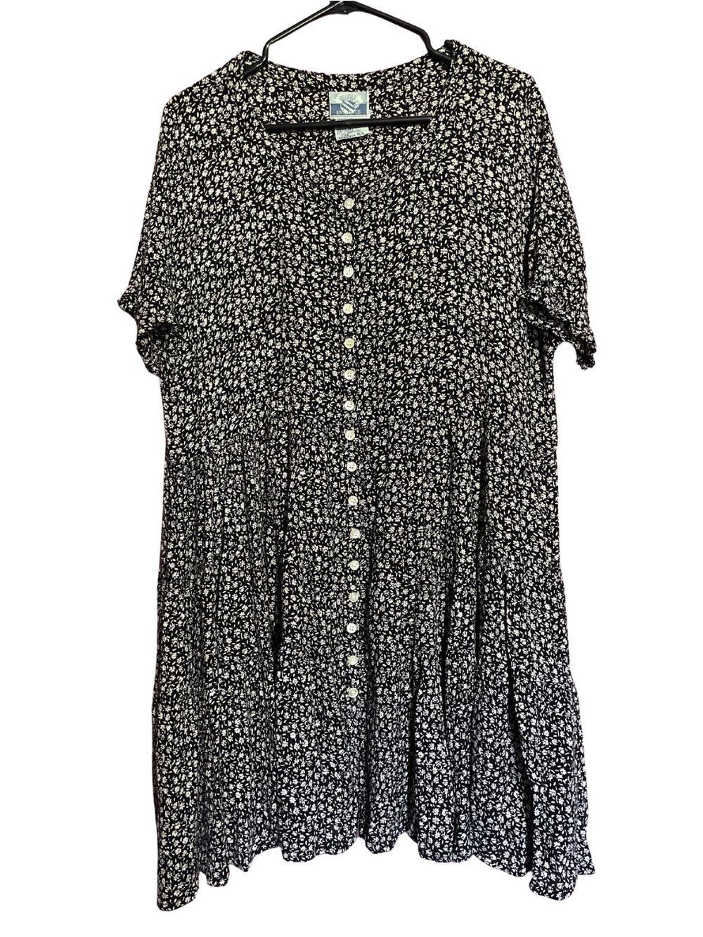 Vintage 90s Evidence Floral Button Front Dress - Large